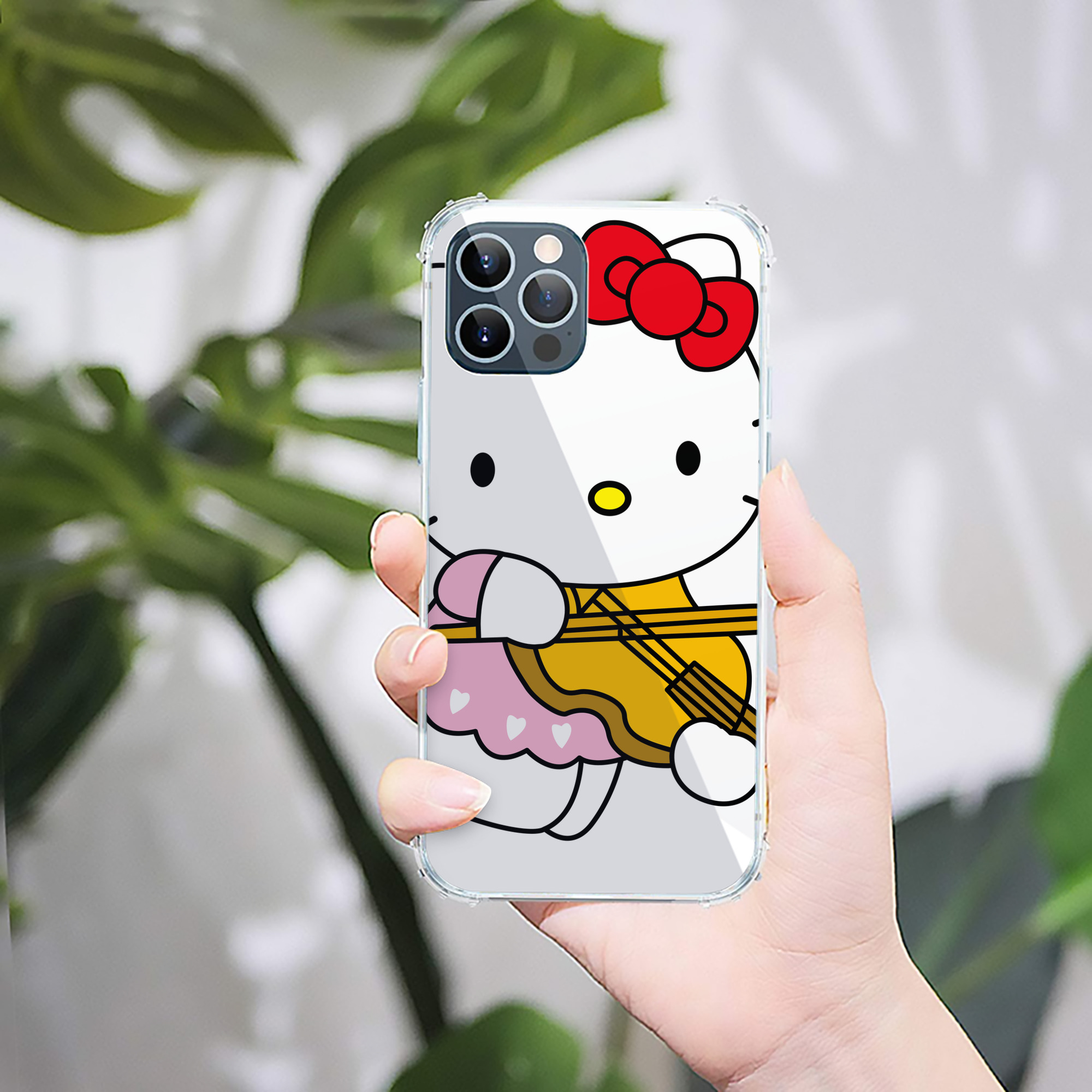 （画像用） Hello Kitty ハローキティ 【iPhone 12シリーズ対応】透明スマホケース（クリアソフトケース）
